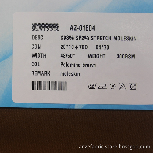 87*70 100% Cotton Moleskin Fabric for Pillow